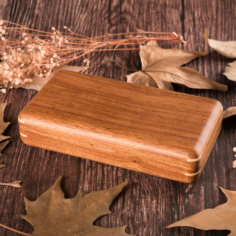 夭桃非洲花梨木纯实木质旅行收纳盒 夭桃饰品首饰盒