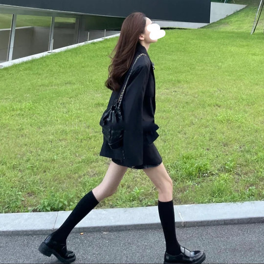 压力瘦腿小腿袜黑白灰色过膝袜长筒袜子女棉中筒及膝袜显瘦堆堆袜