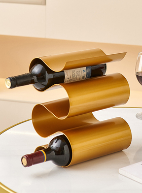 红酒架摆件轻奢高档简约现代客厅酒瓶展示架子家用大气酒柜装饰品