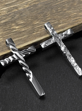 纯钛十字架手工镜面首饰级抛光