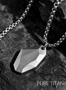纯钛许愿石吊坠项链titanium