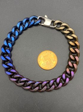 古巴链男士纯钛原创设计手链男