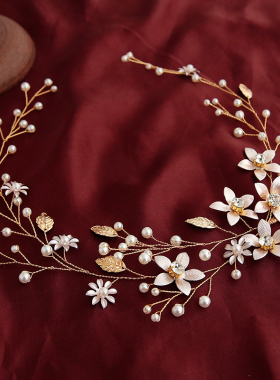 小清新风金色发饰套装精致花朵