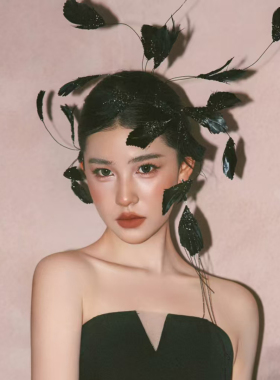 复古超仙新娘羽毛发箍