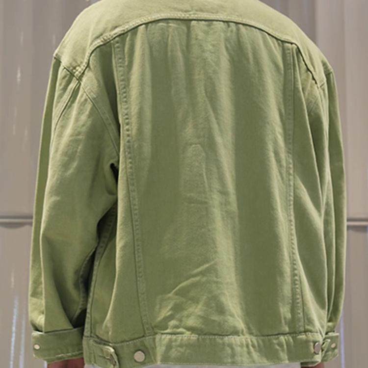 牛油果绿OVERSIZE牛仔外套高街男女款宽松牛仔衣工装夹克糖果色潮,淘宝优惠券,粉丝福利购,淘宝优惠卷