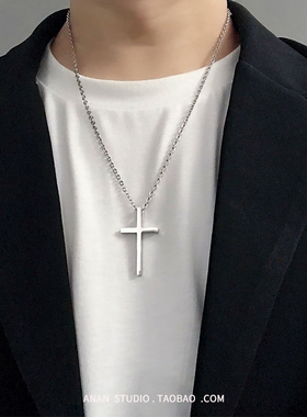 anan质感钛钢光板吊坠港风项链