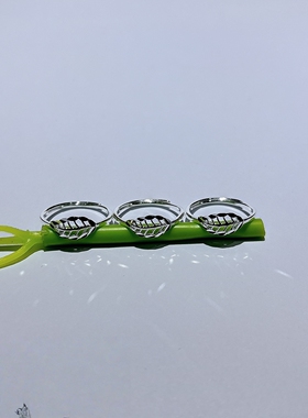 新款金包银足金叶简约女士戒
