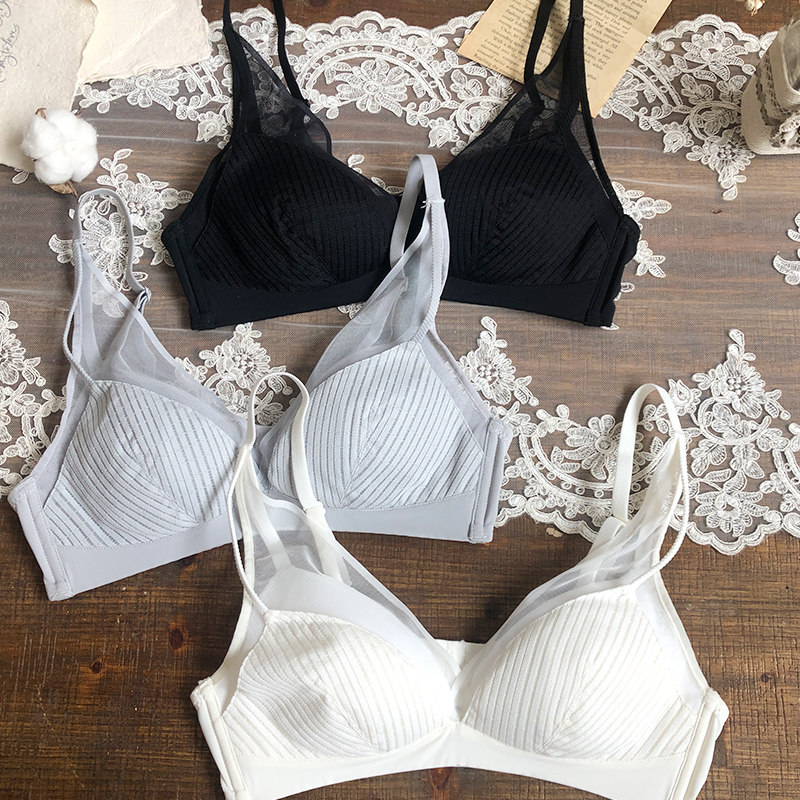 法式大胸显小白色超薄杯款bra文胸 贵人蝶文胸