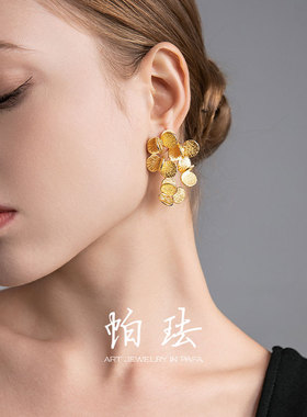 胡可推荐PAFA法式枫叶耳饰无耳洞