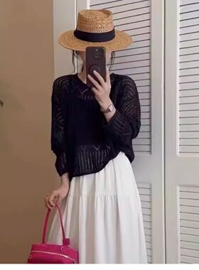 草帽女夏季出游海边沙滩帽大檐防晒遮阳帽子草编法式平顶复古礼帽