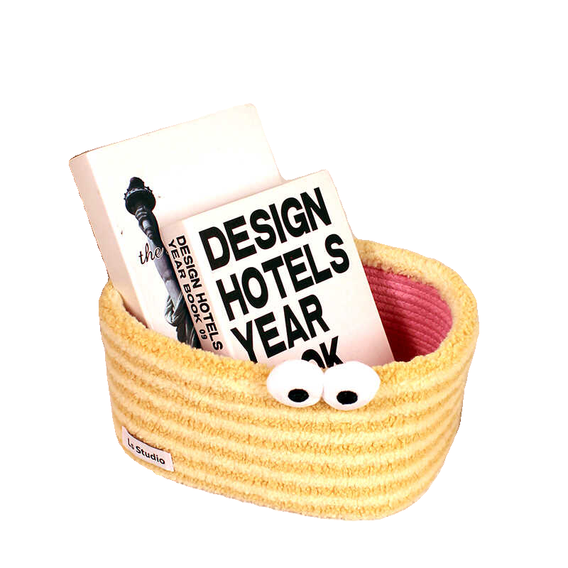 可爱卡通毛毛虫零食杂物收纳筐家用桌面化妆品收纳盒布艺毛绒玩具,淘宝优惠券,粉丝福利购,淘宝优惠卷