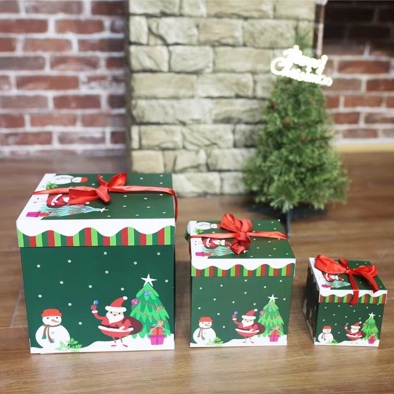 圣诞节装饰礼物盒收纳盒10-22cm礼品装饰摆件纸质圣诞礼品,淘宝优惠券,粉丝福利购,淘宝优惠卷