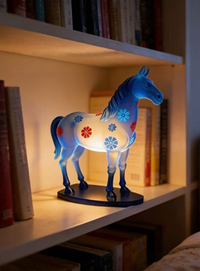 跨境2026新款简约琉璃花马家具卧室客厅氛围神器温馨小夜灯摆件