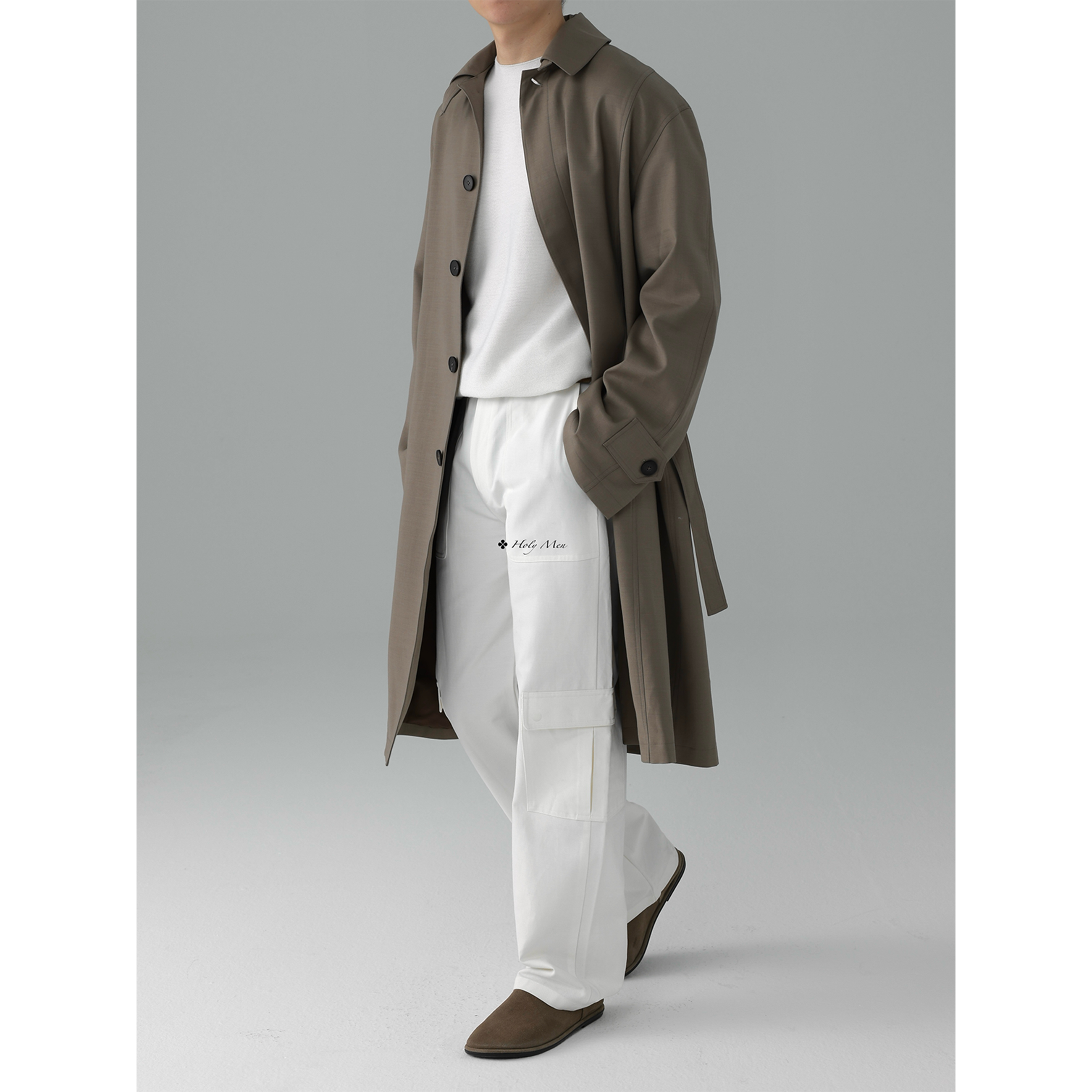 HolyMen | 25FW日本进口和纸纱直筒宽松可调节口袋工装长裤,淘宝优惠券,粉丝福利购,淘宝优惠卷