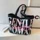Large-capacity letter bag women's tote new fashionable shoulder canvas bag versatile college students ins class commuting