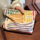 Ins niche canvas bag contrast stripe clutch bag