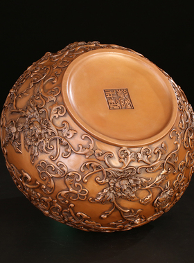 徽匠铜韵笔洗聚宝盆风水缸装饰品