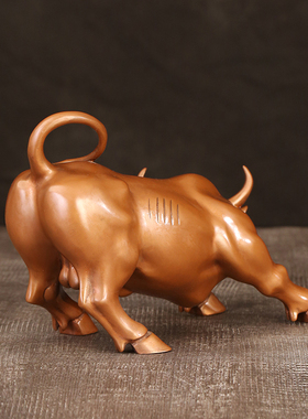 华尔街风炒股办公室书房铜牛