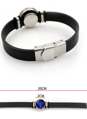 十二星座皮革手链男女通用热销黑色PU皮革手环手饰品生日礼物