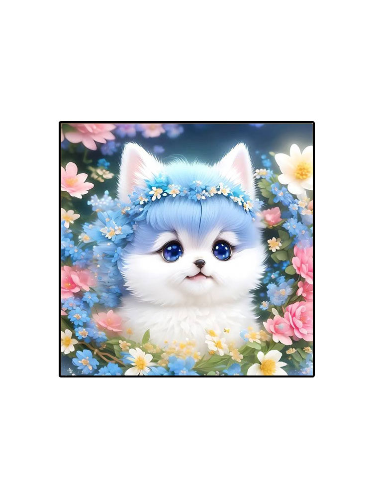 花园里的小奶狗钻石画2025新款5d满钻手工贴砖带框客厅卧室装饰画,淘宝优惠券,粉丝福利购,淘宝优惠卷