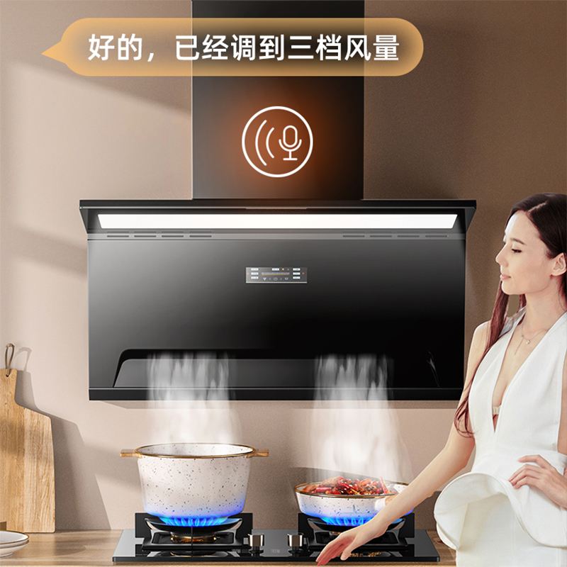 顶侧双吸抽油烟机家用厨房大吸力侧吸式吸油烟机燃气灶套餐（荣事达顶侧双吸抽油烟机家用厨房大吸力侧吸式吸油烟机燃气灶套餐）-第3张图片-提都小院