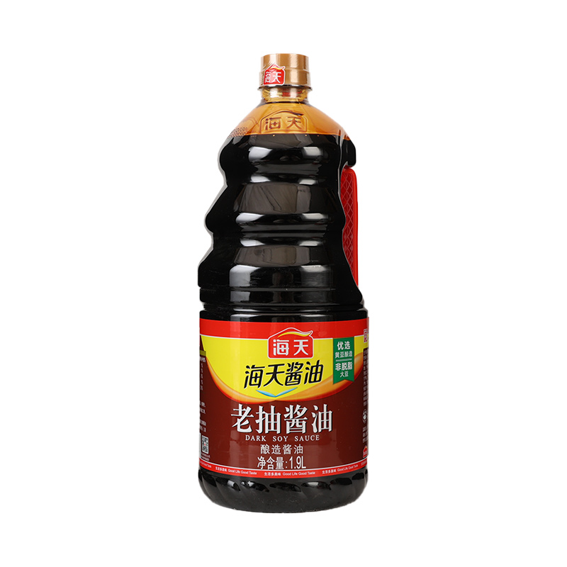 海天老抽酱油1.9L大桶装家用厨房卤味红烧上色持久烹调炒菜调味料-图3