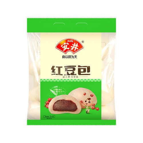 安井豆沙包红豆包1kg*2袋早餐面点包子速冻馒头蒸煮豆沙点心糕点 - 图3