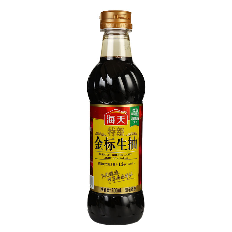 正品海天特级金标生抽500ml*4瓶 家用炒菜凉拌点蘸酿造酱油旗舰店