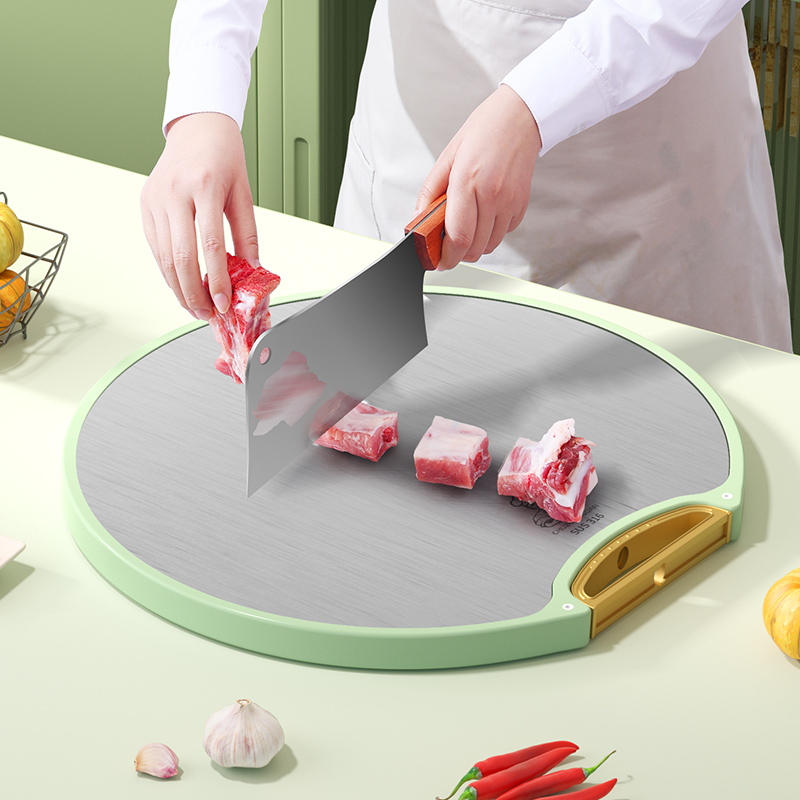 菜板家用抗菌防霉砧板双面粘板厨房不锈钢切菜板水果刀案板