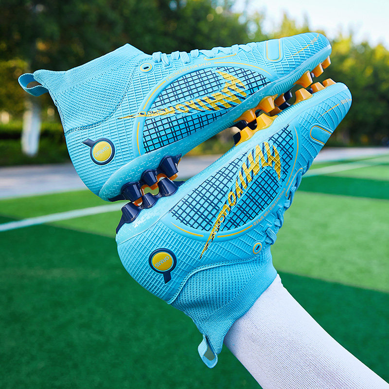 足球鞋高帮刺客14ag长钉男女青少年中小学生魔术贴儿童碎钉人造草,淘宝优惠券,粉丝福利购,淘宝优惠卷