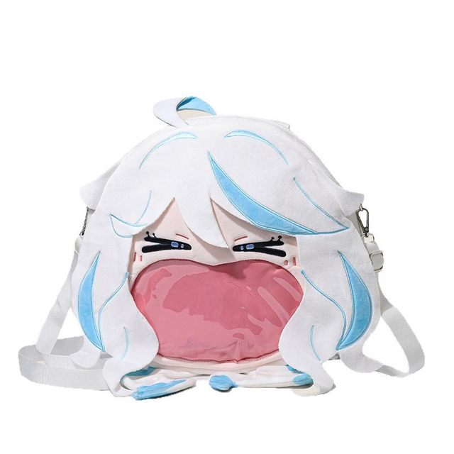 Genshin Impact Fucarus Water God Big Mouth Pain Bag Plush Backpack Commuter Crossbody Bag Funinga Doll Storage Bag