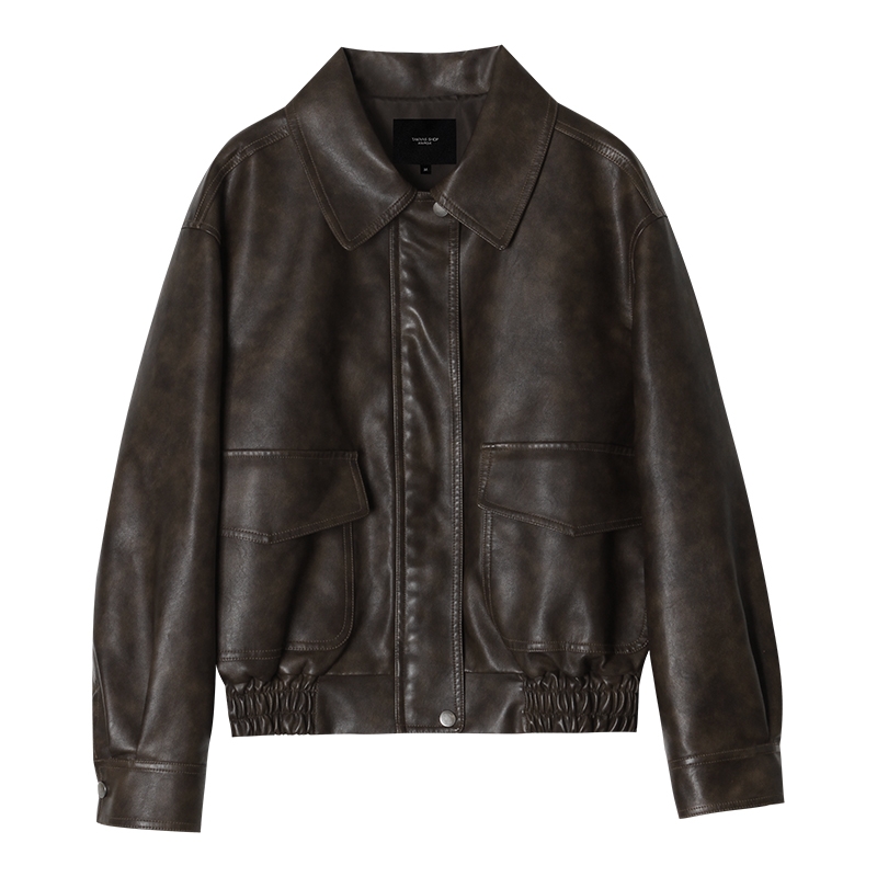 创宙 皮衣外套秋冬机车夹克外套-QT