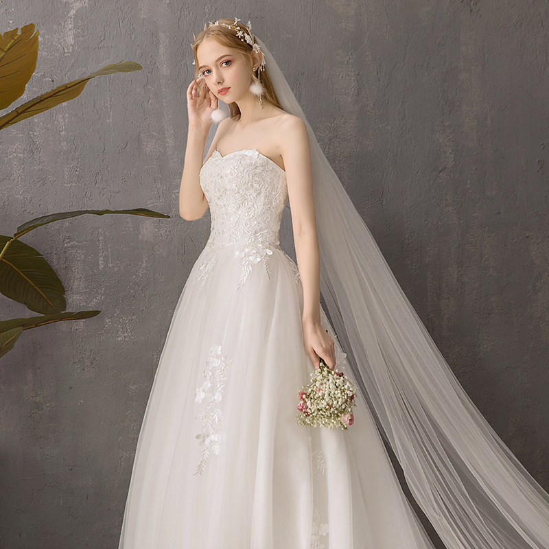 抹胸婚纱2020新款法式新娘女简约轻 皖裕婚纱