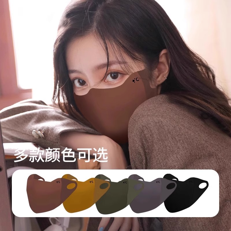 秋冬保暖护眼角高颜值防寒口罩新款3d立体无痕冰丝透气防晒面罩