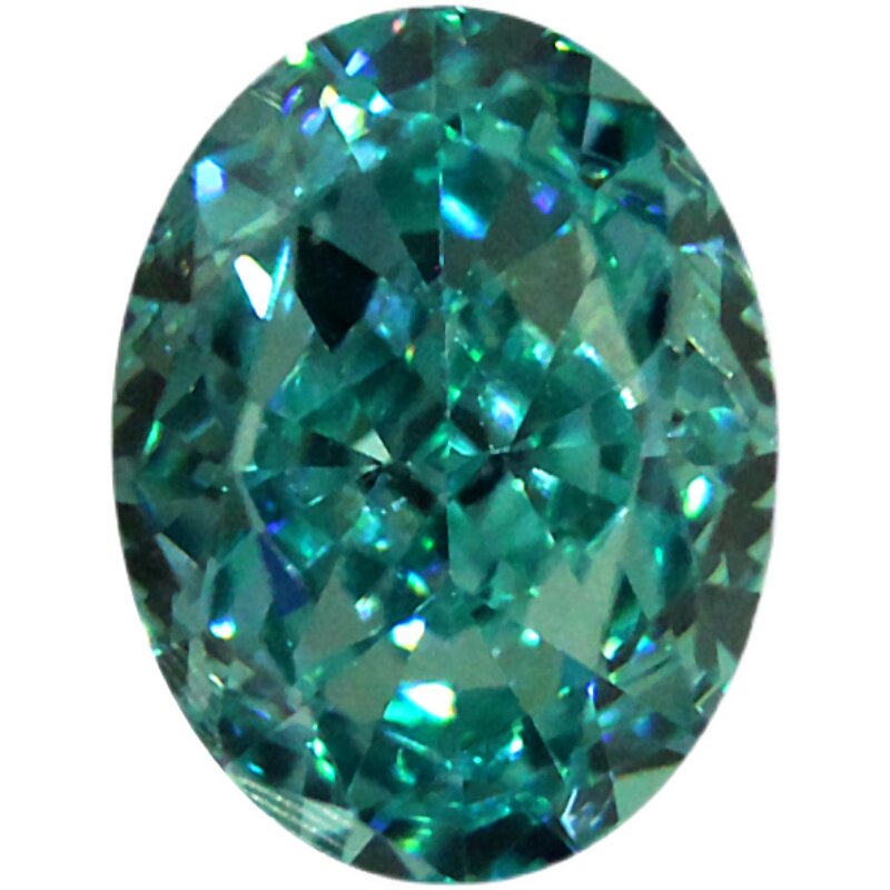 Radiant Paraiba Oval Ice Flower Blue-Green Tourmaline