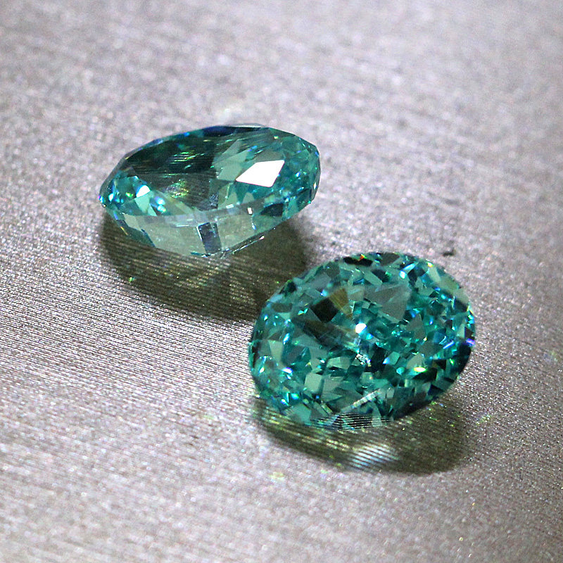 Radiant Paraiba Oval Ice Flower Blue-Green Tourmaline