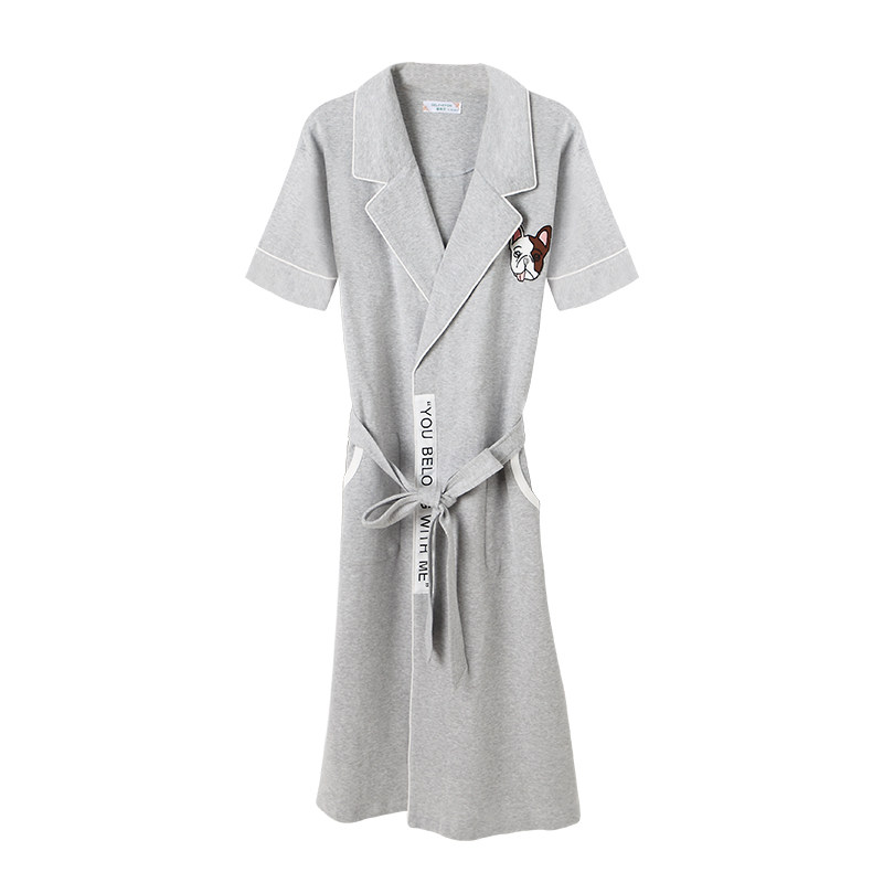 情侣夏纯棉性感长款薄款男士睡袍 迪莱芬睡袍/浴袍