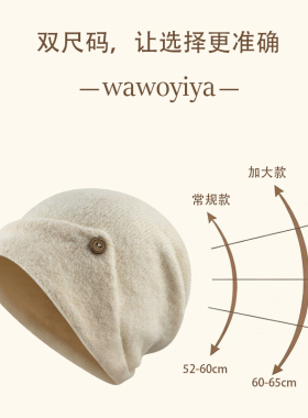 (大头姐姐)定制款韩系休闲纽扣翻边显脸小百搭男女保暖针织堆堆帽