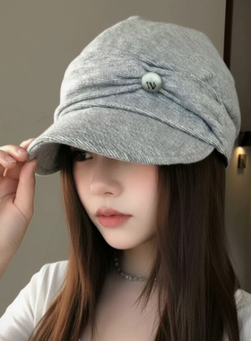 韩系复古褶皱显脸小百搭休闲男女马术贝雷帽