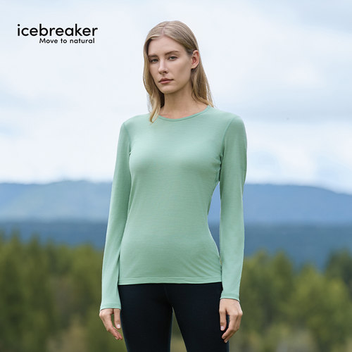icebreaker可机洗美利奴羊毛女200 Oasis吸湿透气长袖T恤户外徒步 - 图2