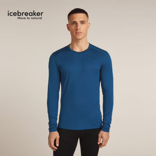 icebreaker 100%美利奴羊毛男200 Oasis长袖上衣透气保暖户外徒步 - 图2