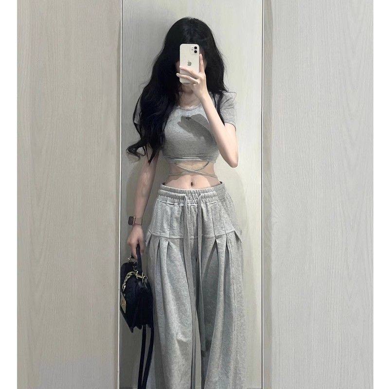 美式绑带设计感辣妹正肩刺绣短袖t恤女夏季紧身别致独特短款上衣,淘宝优惠券,粉丝福利购,淘宝优惠卷