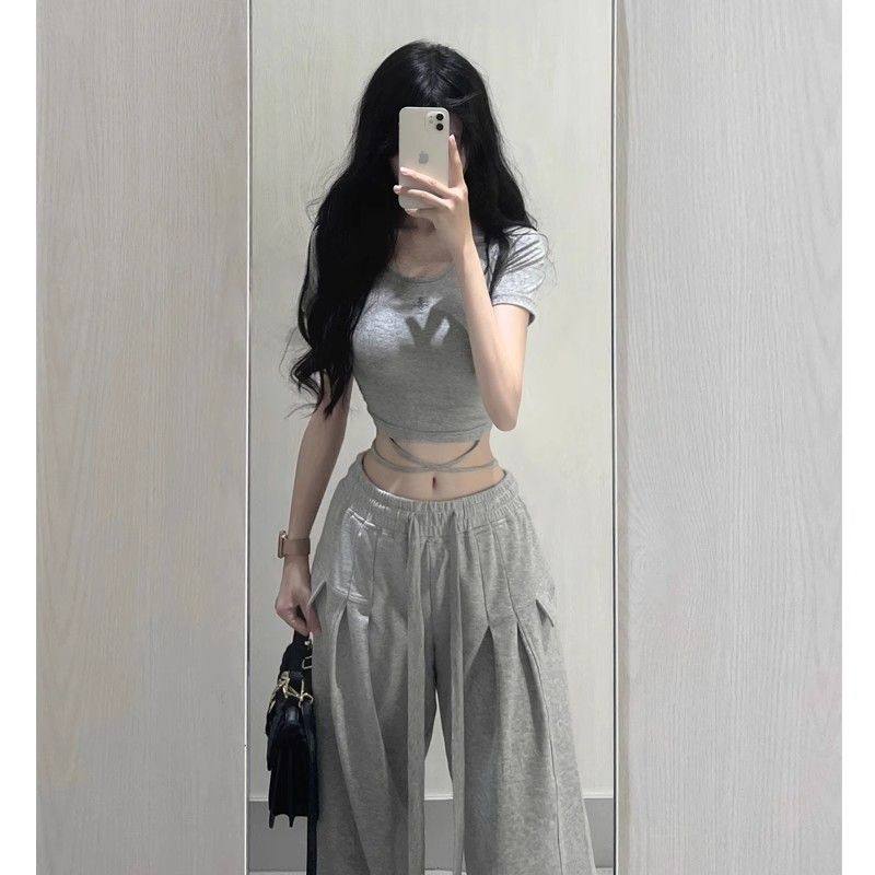 美式绑带设计感辣妹正肩刺绣短袖t恤女夏季紧身别致独特短款上衣,淘宝优惠券,粉丝福利购,淘宝优惠卷