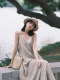 Vacation straw hat flat brim sunshade French retro summer