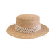 Audrey Hepburn style pearl flat top raffia holiday hat