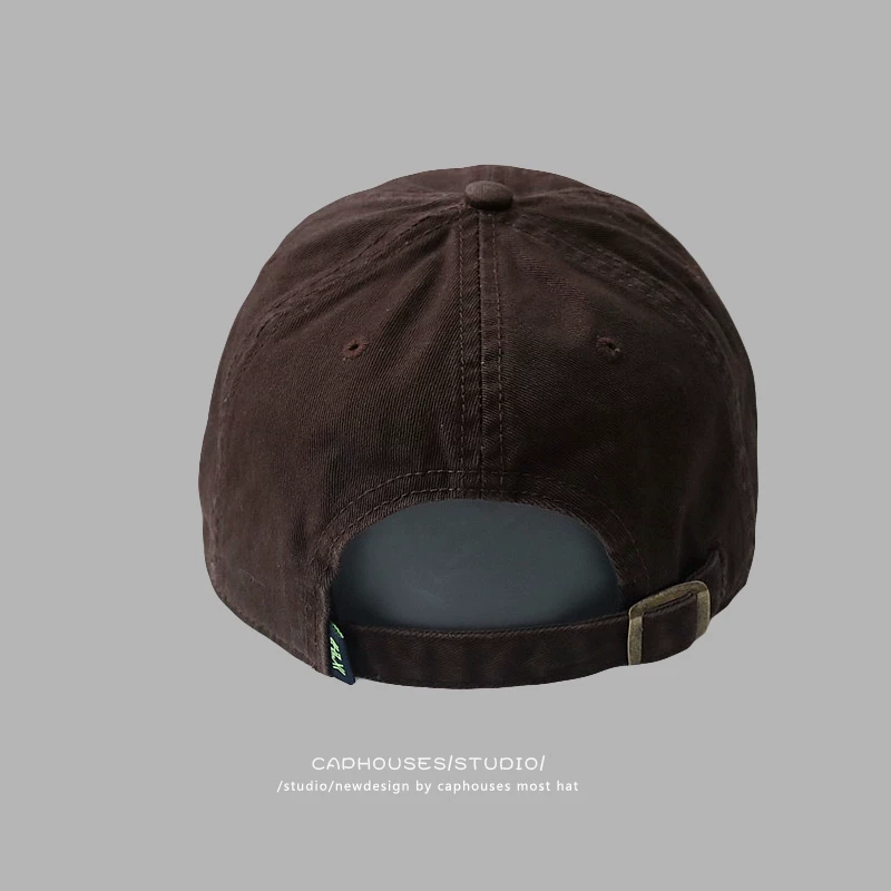Tide, coffee brown retro baseball cap, hat