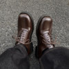 Niche British casual derby shoes square leather shoes for men and women