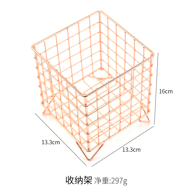 面膜收纳框桌面卫生间梳妆台金属大容量面膜零食创意护肤品收纳架 - 图1