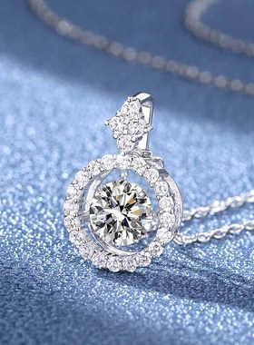 S925银莫桑石迷你追光灵动项链吊坠链条轻奢七夕礼物抖音热卖款