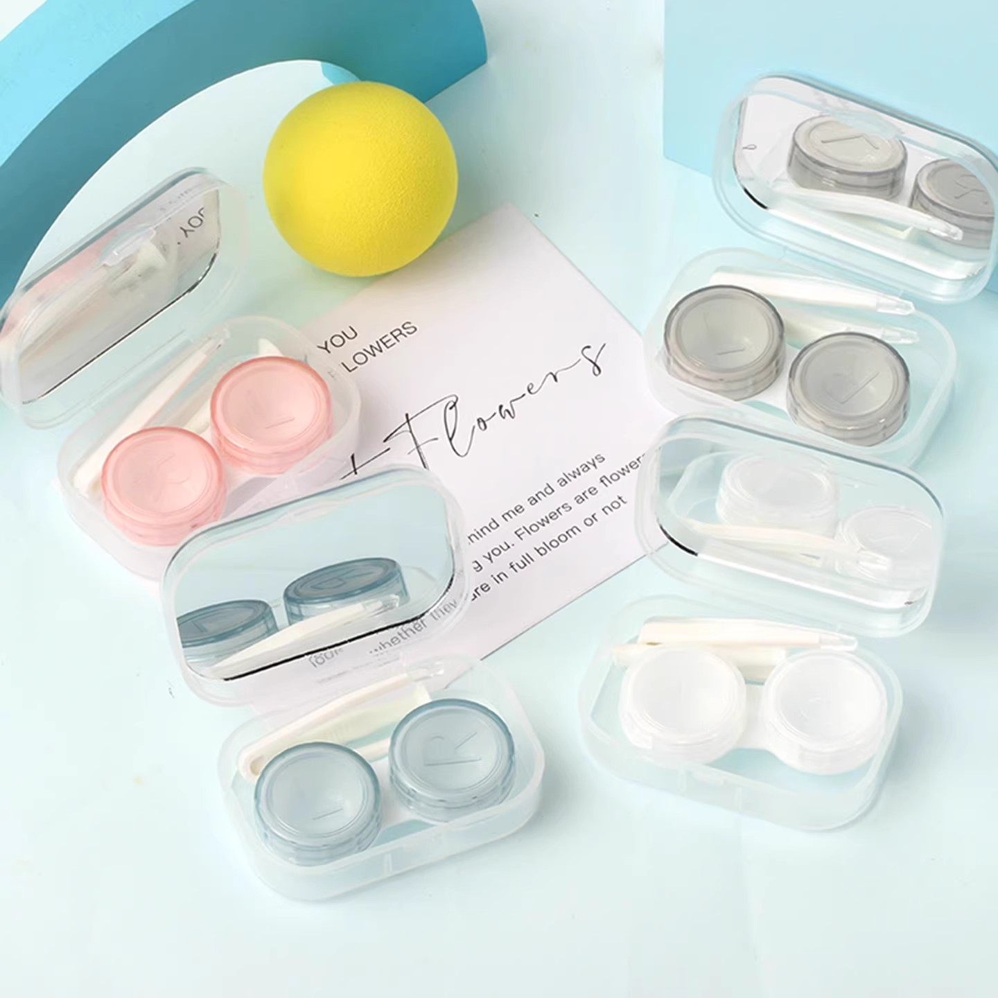 隐形眼镜收纳盒便携式美瞳护理盒高颜值迷你简约一体伴侣盒带镜子,淘宝优惠券,粉丝福利购,淘宝优惠卷